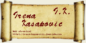 Irena Kasapović vizit kartica